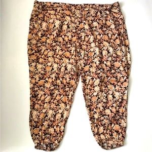 Anthropologie Floral Satiny Trouser Track Pants Size 20W